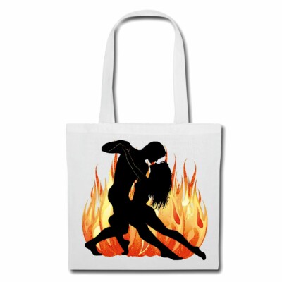 Tasche Beutel Baumwolltasche TANZEN SALSA TANGO FOXTROTT WALZER PAAR TANZ DANCE