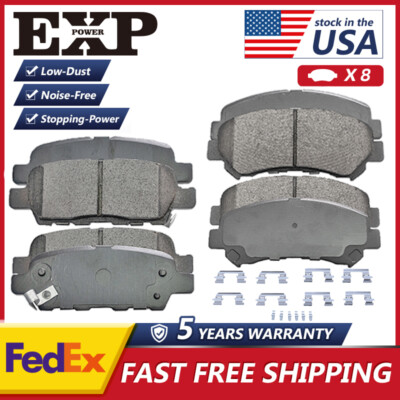 FRONT + REAR Premium Ceramic Disc Brake Pad For 08-13 Nissan Rogue 09-17 Maxima