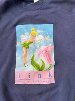 Vintage Walt Disney Store Tink Sz XXL Crewneck Sweatshirt Blue