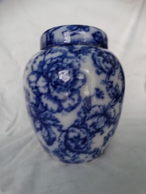 Rare Keeling & Co. Cavendish Blue & White Ginger Jar & Lid Very Good Used Cond.