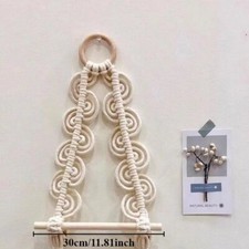 Hand Gewebe Papier Rollen Halter Wandhalterung Wandbehang Wandteppich Wood Rack