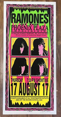 The Ramones 1995 Concert Poster Print Art Pontiac Mi Signed Arminski ORIGINAL!