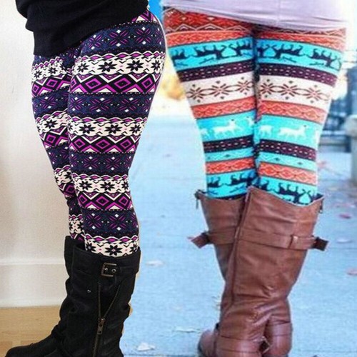 Leggings Cintura Alta Estampado Navidad Moda Para Mujer Invierno Pantalones Largos Pantalones - Imagen 3 de 18