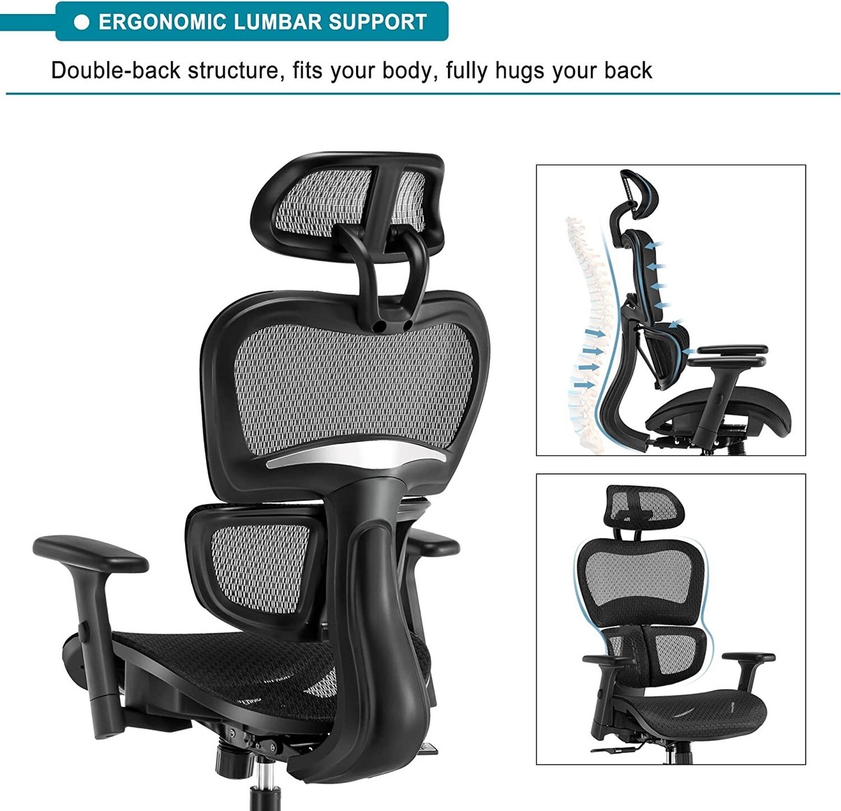 Lumbar Support Komene Ergonomic Office Desk Chair Ergo3D Office