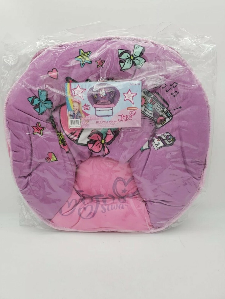Jojo Siwa Mini Folding Saucer Chair Max 81lbs Age 3-8 Unicorn Pink