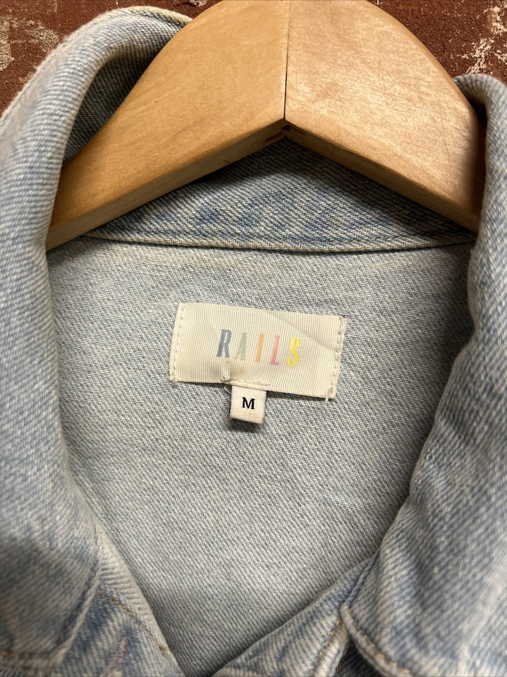 Rails Womens Blue Denim Jean Jacket Button Up Size Medium - Image 3 of 3