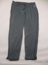 Reebok Size L Women Gray Stretch Waist Pull On Drawstring Pocket Track Pants 921