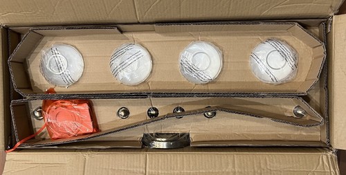 Signature Hardware 482625 Hesby 4-Light Bathroom Vanity Light Fixture Aged Brass - Picture 4 of 6