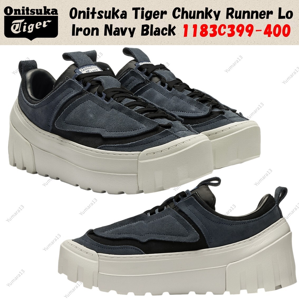 Onitsuka Tiger Chunky Runner Lo Iron Navy Black 1183C399-400