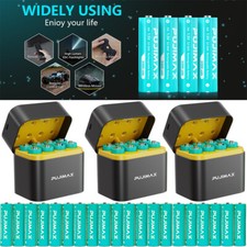 8/16/24/32 PCS 3400mWh 1.5V AA Rechargeable Lithium Battery With Charger Box