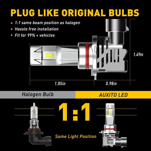 AUXITO Combo 9005+H11 LED Headlight Kits High/Low Beam Bulbs Super White CANBUS - Picture 7 of 10
