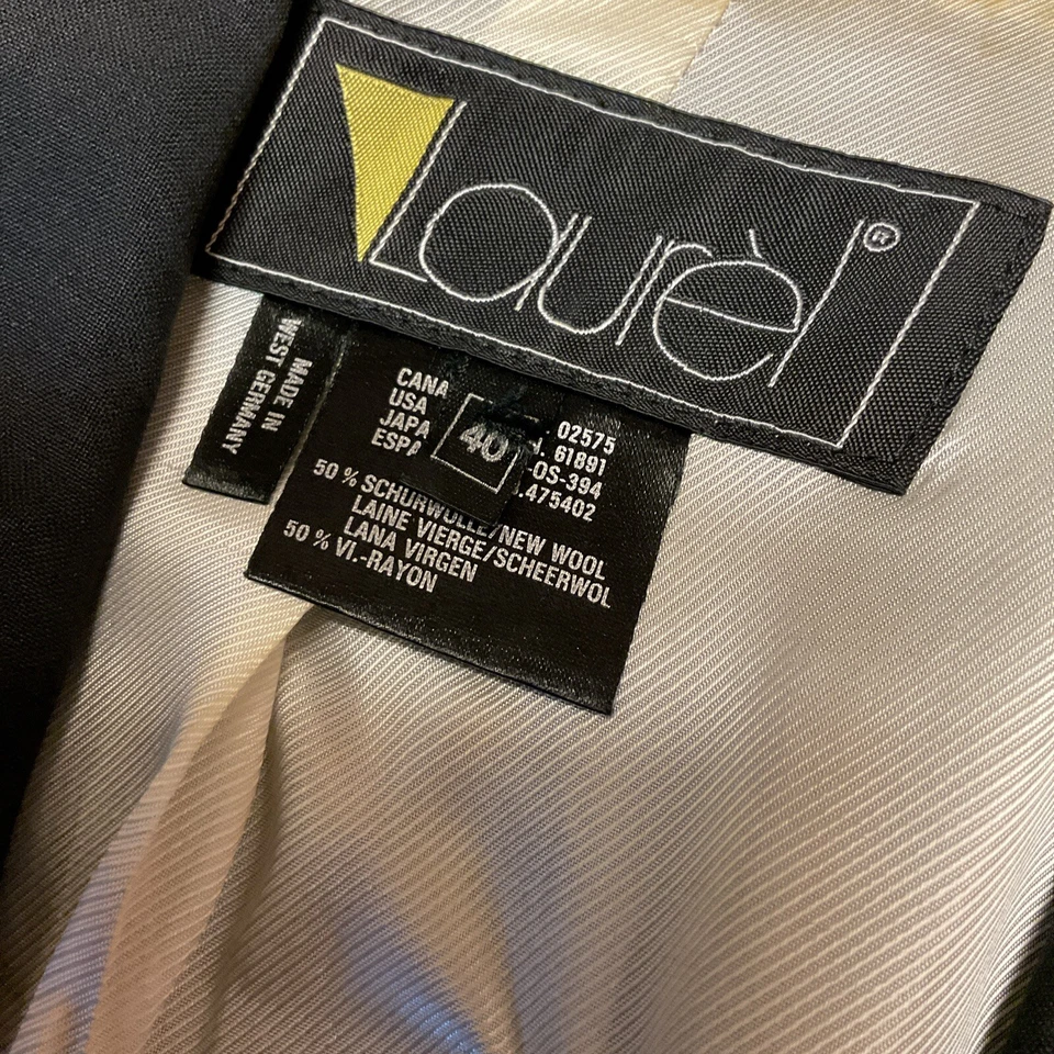 Laurel By Escada винтажный черный двубортный блейзер из шерстяной смеси 40 (10) - Изображение 3 из 4