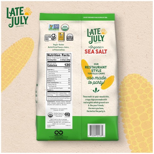 Late July Snacks Thin and Crispy Organic Tortilla Chips with Sea Salt, 10.1 o... - Picture 5 of 5