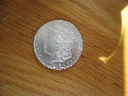 1879's MORGAN SILVER DOLLAR  in BLAST BRIGHT WHITE CHOICE GEM BU SEMI-PL cond