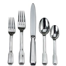 Ricci Argentieri Art Deco 18/10 Stainless 5pc. Place Setting
