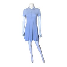 DIvided by H&M Polo Dress Womens S Blue Ribbed Short Sleeve Collared Mini A Line