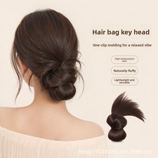 Natural Look Fluffy Hair Messy Bun Updo Hair Extension Synthetic Womens Clip In