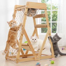 Cat Hammock with Acrylic Cat Nest, Cat Tower for Indoor Cats with Straching Post