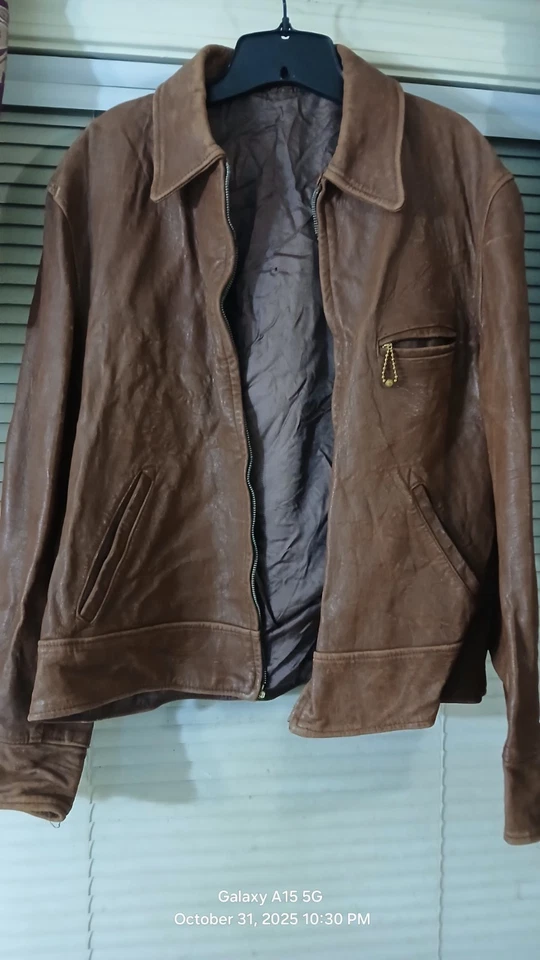 Chaqueta de piel de caballo años 20/30/crebilla corona hermoso estado  Foto 2 de 4