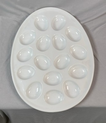 Deviled Egg Plate Tray 16 Slots White Porcelain Target Home  14 x 10 1/2 