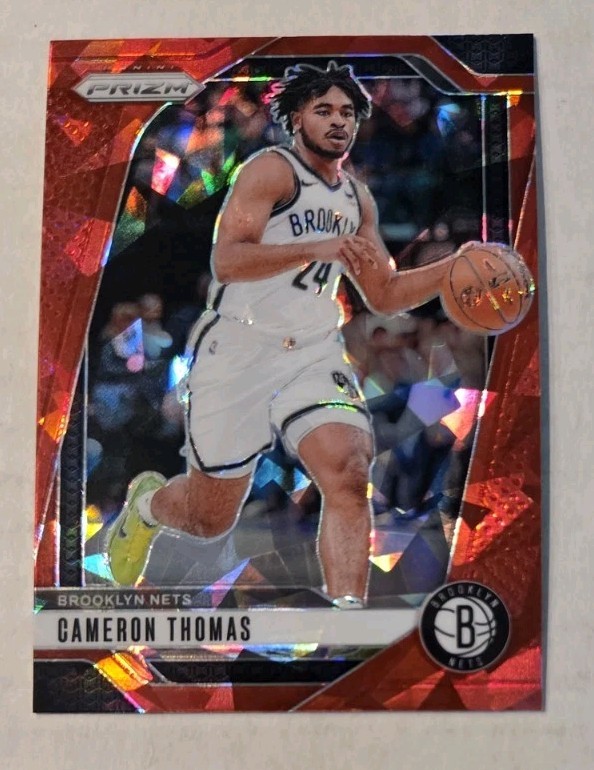 CAMERON THOMAS 2024-25 Panini Prizm - Red Cracked Ice Prizm #91 Nets All-SEC