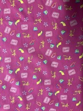 BARBIE LICENSED LOGO ACCESSORIES PINK COTTON FABRIC FQ