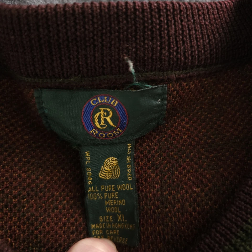 Винтажный клубная комната 100% шерсти свитер размер XL пейсли узор разноцветный - Изображение 4 из 4