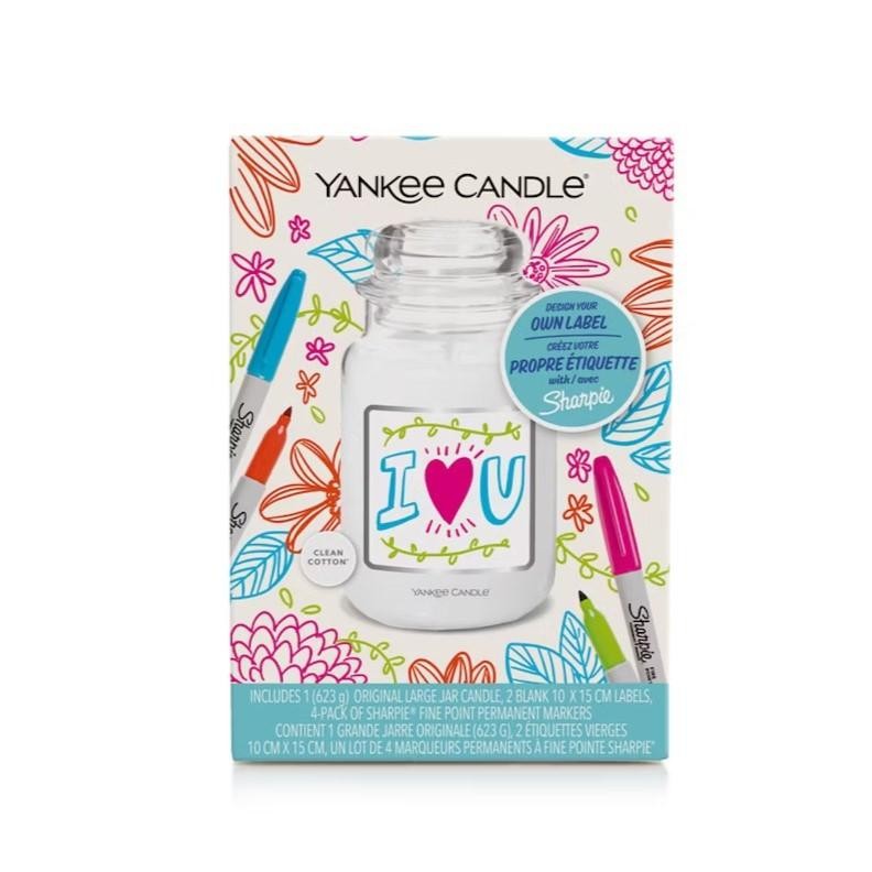 Bougie personnalisée Yankee Candle x Sharpie 10.7cm un cadeau unique pour grand format