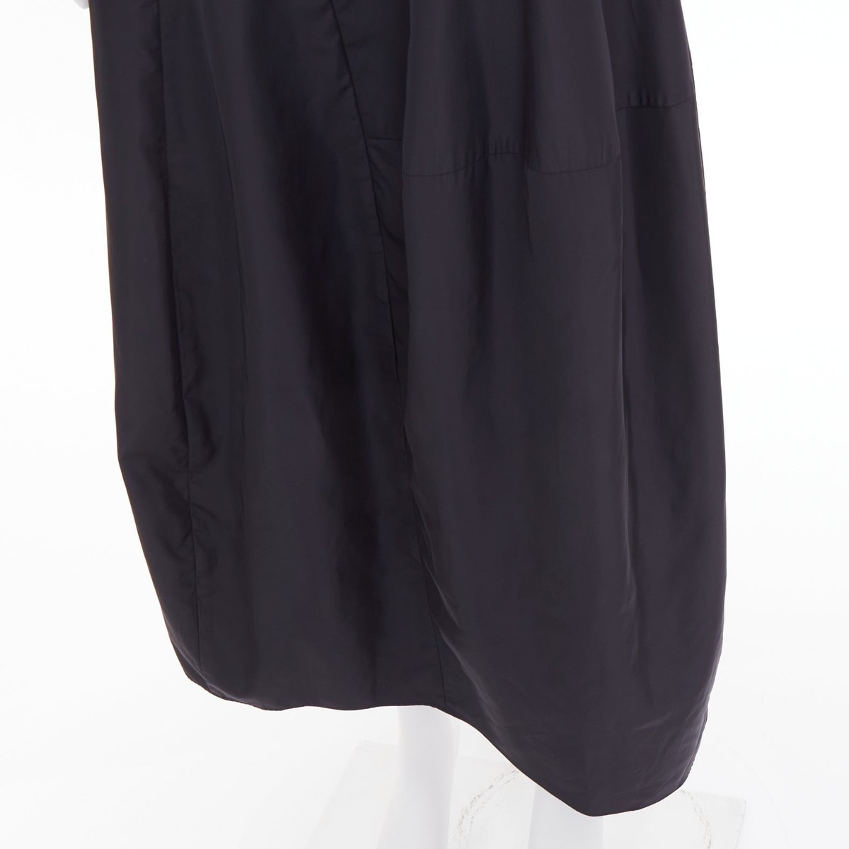 TIBI navy polyester nylon asymmetrical balloon hem panelled midi skirt US0 XS View 2