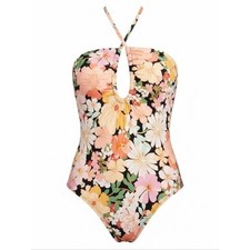 SHADE SHORE Floral One Piece Swimsuit Retro Cottagecore Keyhole 16 XL