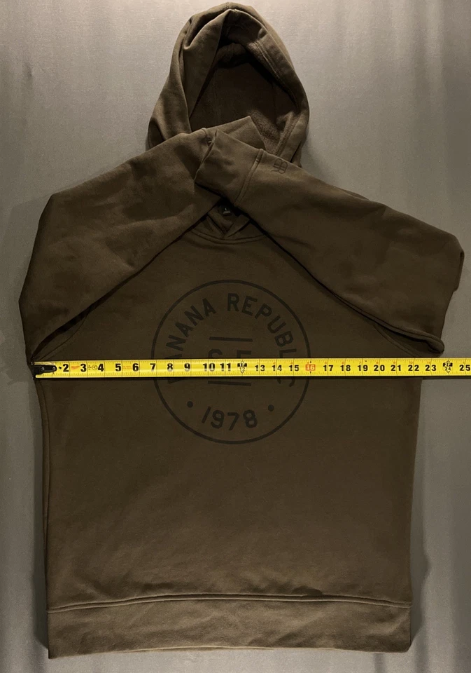 Sudadera con Capucha Banana Republic Verde Oliva Logo Grande Para Hombre Talla Grande Foto 3 de 4