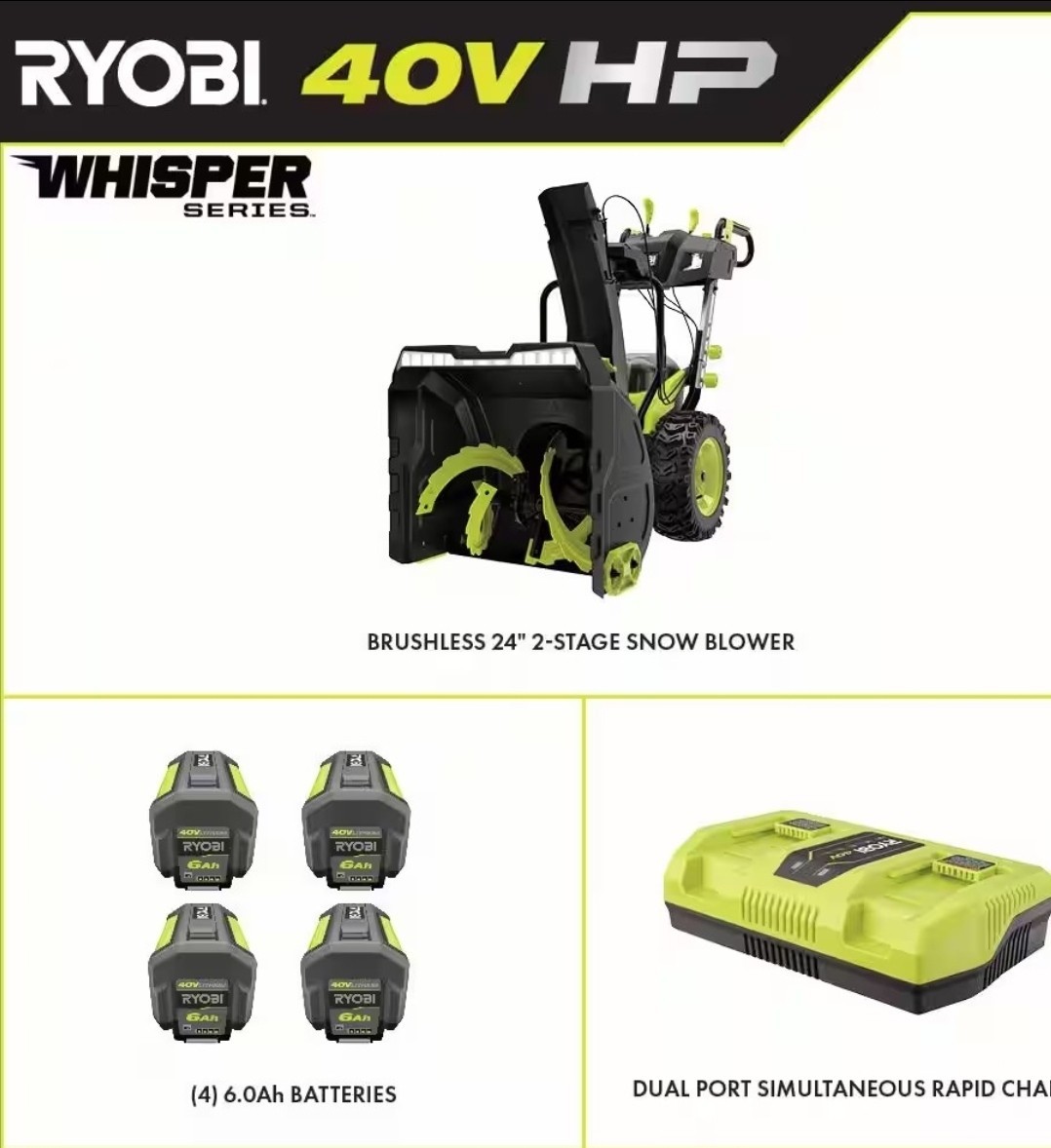 24" Self Propelled 2 Stage 4 Batteries And Charger Include
