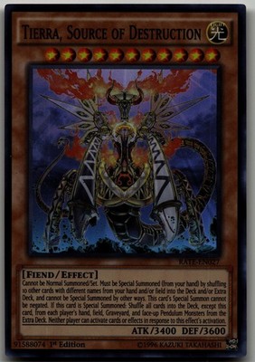 Tierra, Source of Destruction Super Rare Raging Tempest RATE-EN027 LP