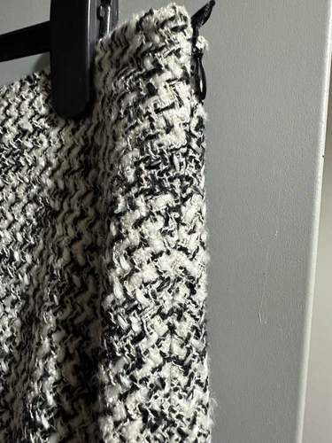 M&S Tweed Skirt Below Knee Midi Grey Acrylic Skirt Work Office Classic Wool 14 - Picture 6 of 12