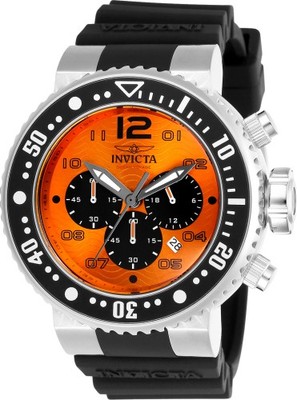 NEW Invicta Men's 52mm PRO DIVER CHRONOGRAPH Orange Dial Silicone SS Watch
