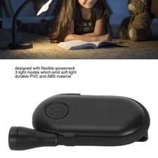 Clip On Reading Light 3 Light Mode Flexible Gooseneck USB Charge Strong ABS PVC