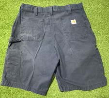 Vintage Carhartt Shorts Men  s 36 Canvas Utility Carpenter Blue Work B147 NVY