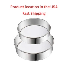 2 Pack Stainless Steel Flour Sifter Fine Mesh Strainers for Baking, 6 and 8 Inch