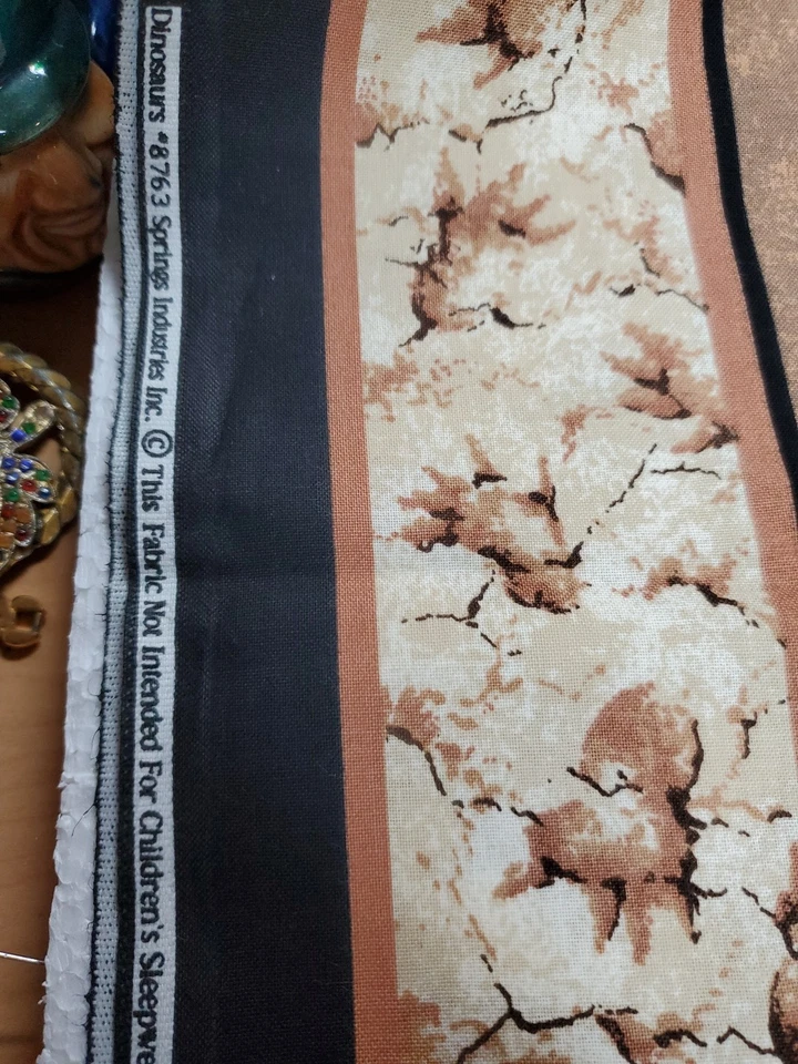 Vnt Sewing Fabric Springs Dinosaurs Pillow Panel Cut & Sew T-Rex Stegosaurus Ctn - Image 3 of 3