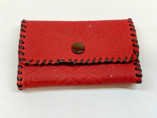 Vintage Red Leather 4 Key Snap Shut Key Holder for Purse or Pocket