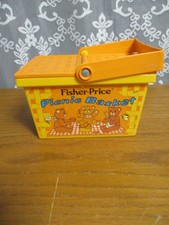 Fisher Price Picnic Basket Teddy Bear Picnic 1974 Vintage 677