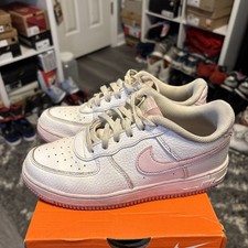 Nike Air Force 1 Girls Size 3Y White/Pink Sneakers CZ1685-107