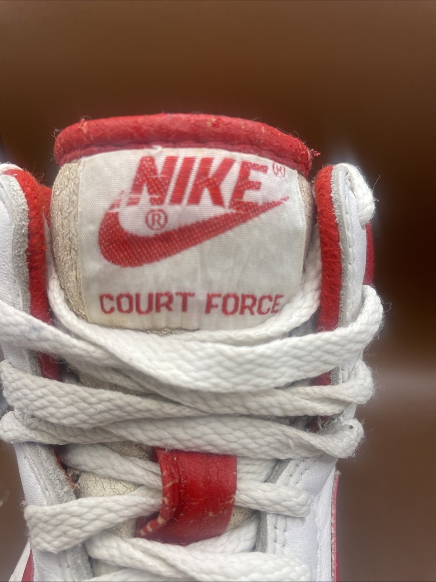 Nike Vintage 1987 Red and White High-Top Sneakers Men's Size 7.5