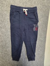 Tommy Hilfiger Boy's Sweat Pants Blue Size 4 Drawstring Pockets Logo Printed