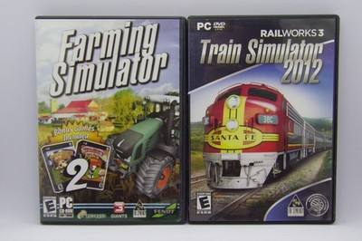 Farming Simulator 2009 and Train Simulator 2012 PC Game Lot With 2 Bonus Games