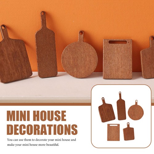 5pcs Mini Chopping Board Craft Wooden Miniature Cutting Board Mini House Photo - Picture 5 of 12