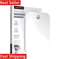 Luxury Fogless Shower Mirror – 8x10in Acrylic, Easy Mount Design for Men & Women