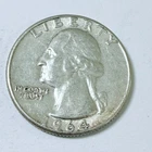 1964 Washington Quarter 25C 90% Silver Circulated Coin #6087