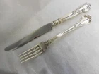 GORHAM CHANTILLY STERLING SILVER TRUE DINNER FORK & KNIFE 7.5" & 9.5" NO MONO