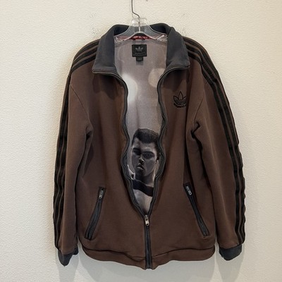 VTG Adidas Muhammad Ali The Greatest Track Jacket Medium Brown Distressed 2006